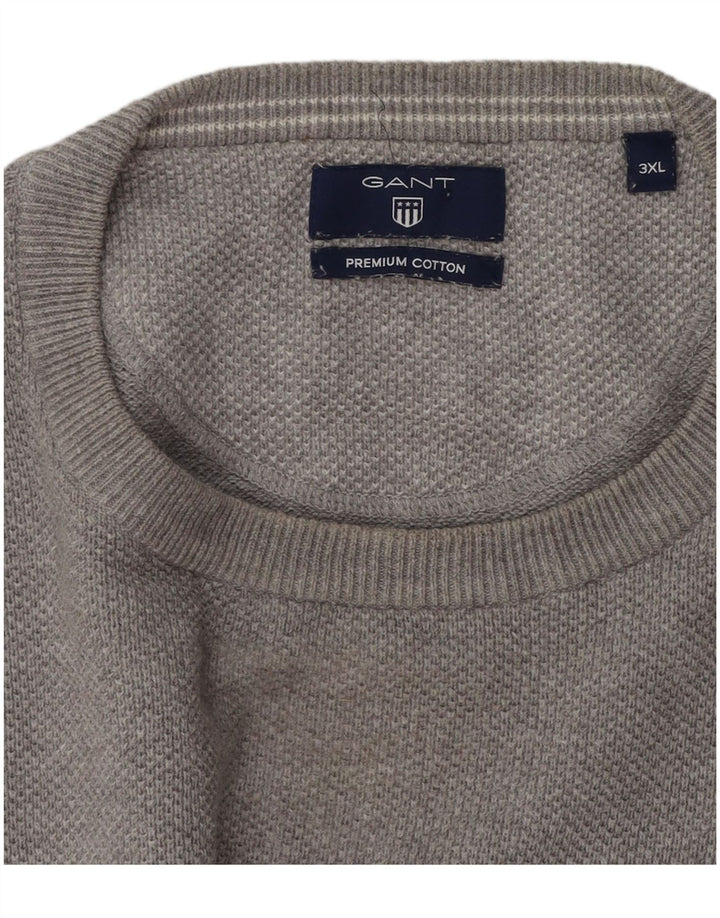Gant herre rund hals sweater 3XL grå bomuld