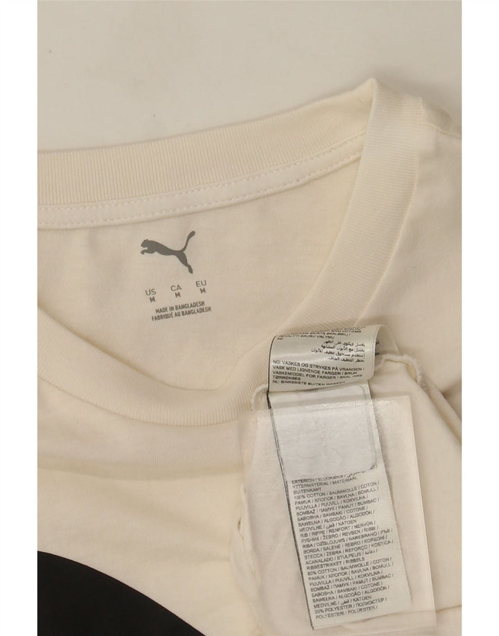 Puma Herre grafisk T-shirt Top Medium Hvid Bomuld