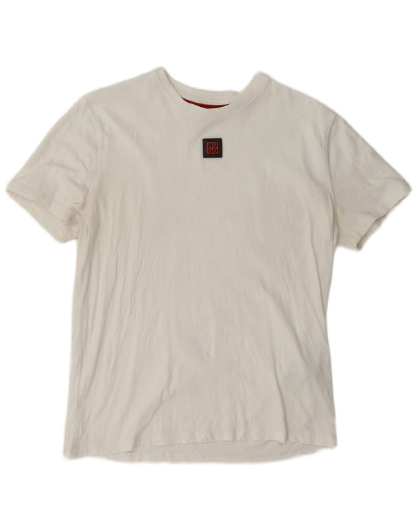 Hugo Boss Herre T-Shirt Top Medium Hvid Bomuld