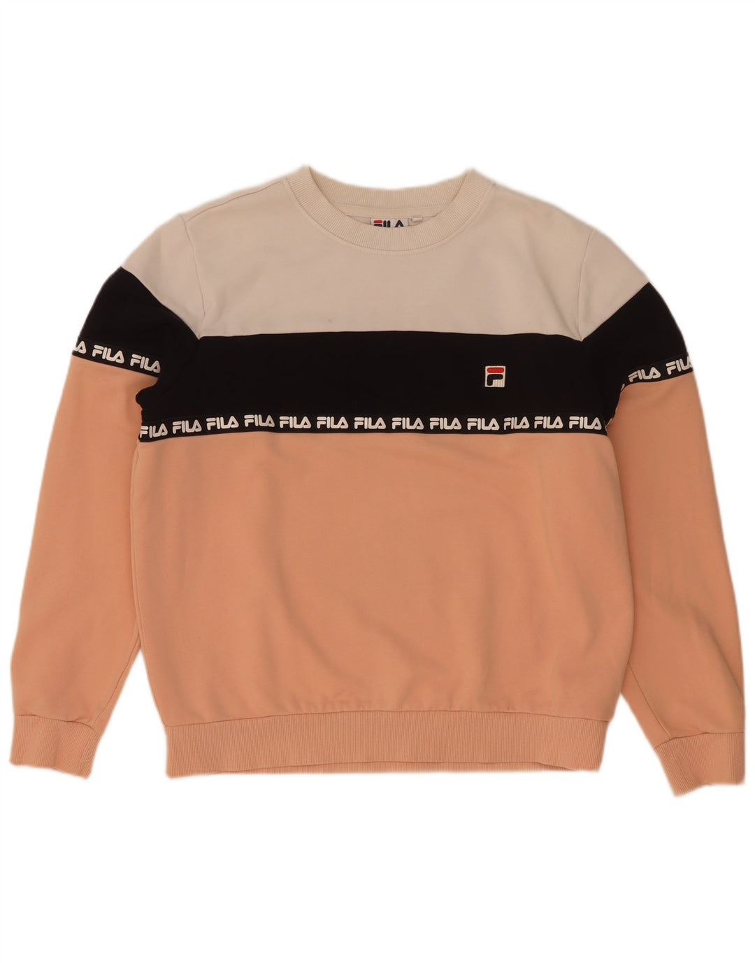 Fila Dame Grafisk Sweatshirt Jumper UK 14 Medium Flerfarvet
