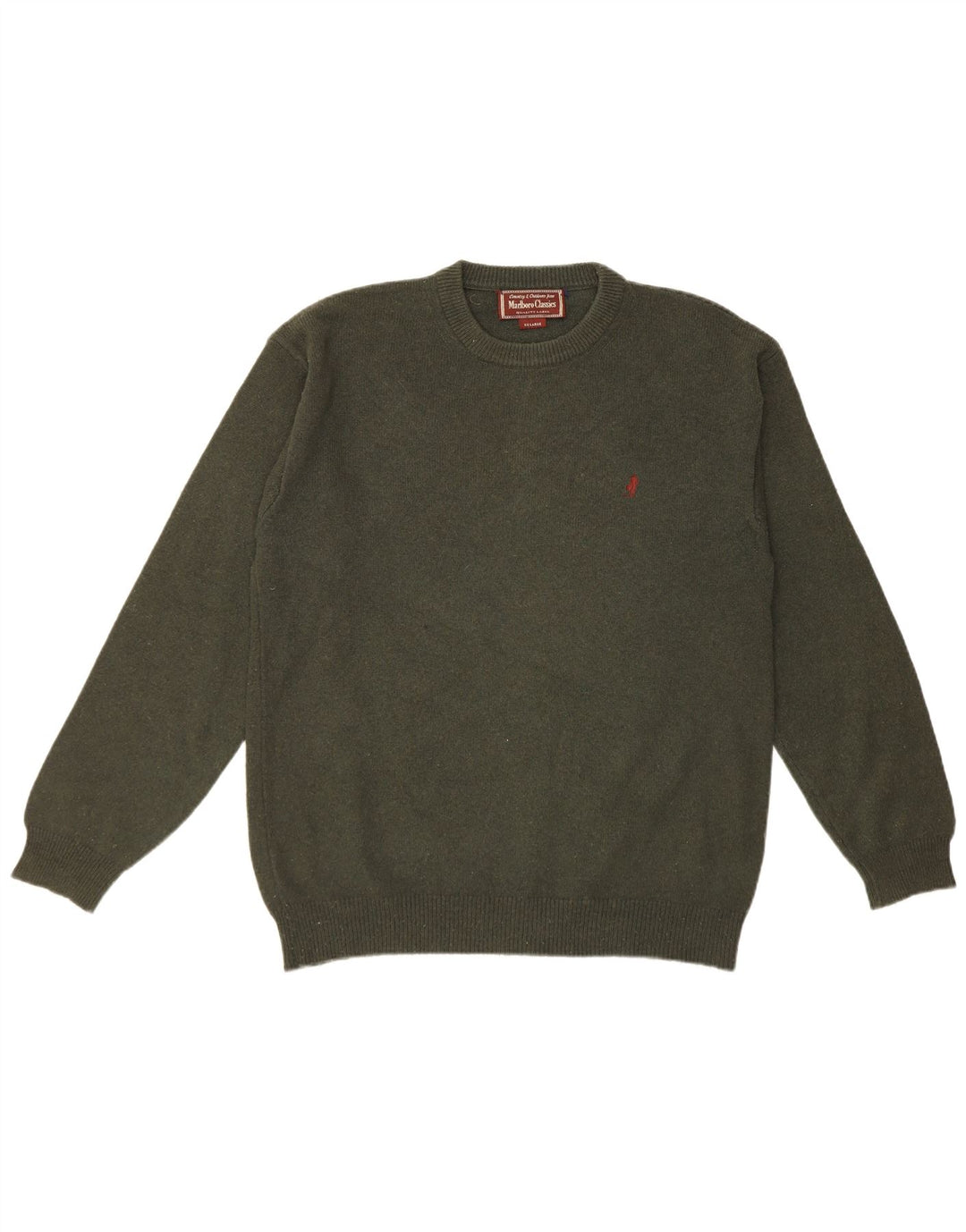 Marlboro Classics Herre Crew Neck Jumper Sweater 2XL Khaki