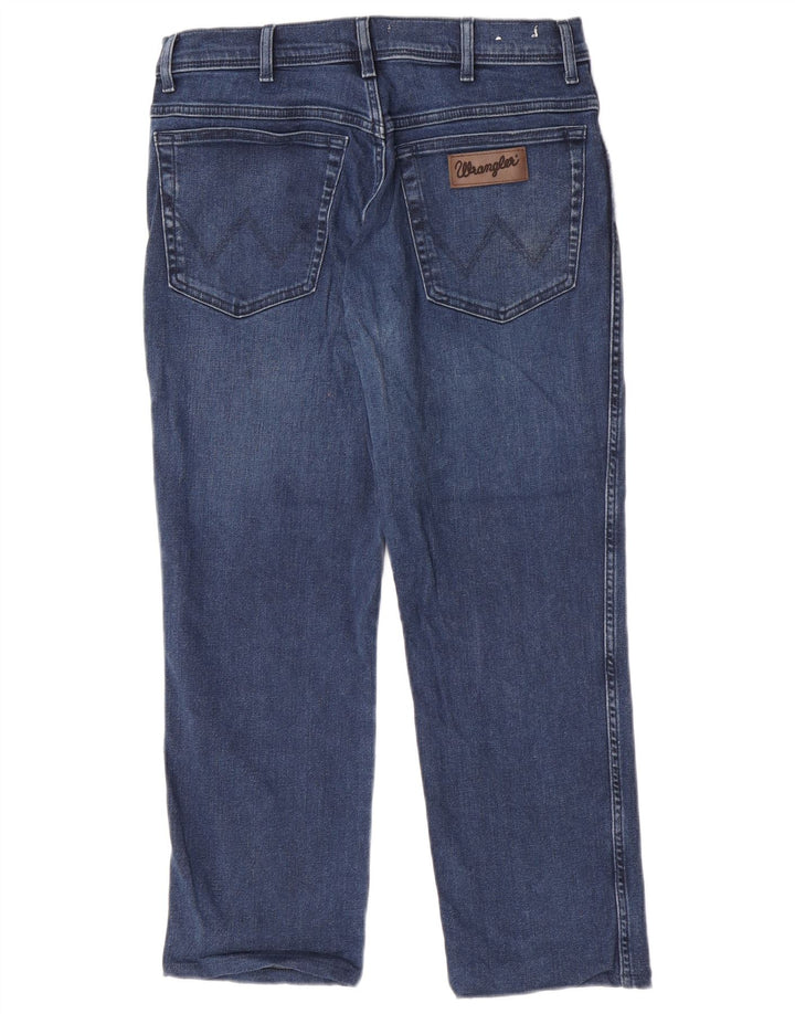 Wrangler Herre Texas Slim Jeans W32 L26 Marineblå Bomuld