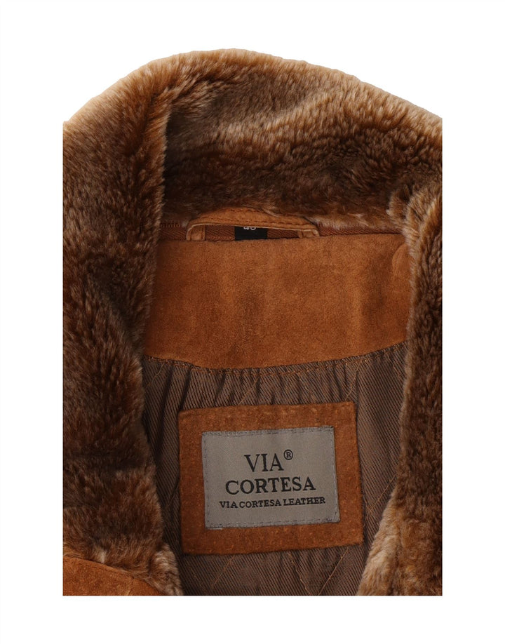 VIA CORTESA Mens Suede Jacket IT 48 Medium Brown Leather Vintage Via Cortesa and Second-Hand Via Cortesa from Messina Hembry 