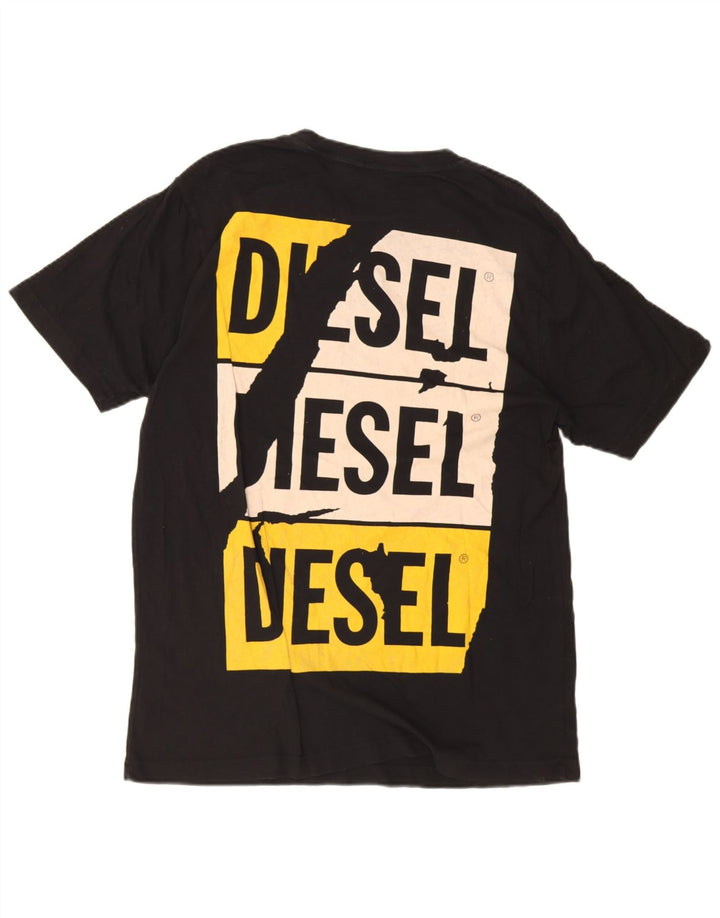 Diesel Herre Grafisk T-Shirt Top Medium Sort