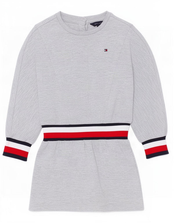 Tommy Hilfiger Pige Jumper Kjole 2-3 År 2XS Grå Colourblock