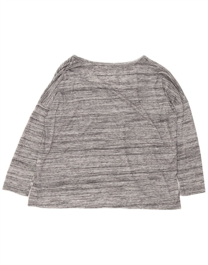 Zara Dame Oversized Top Langærmet UK 14 Medium Grey Flecked Polyester