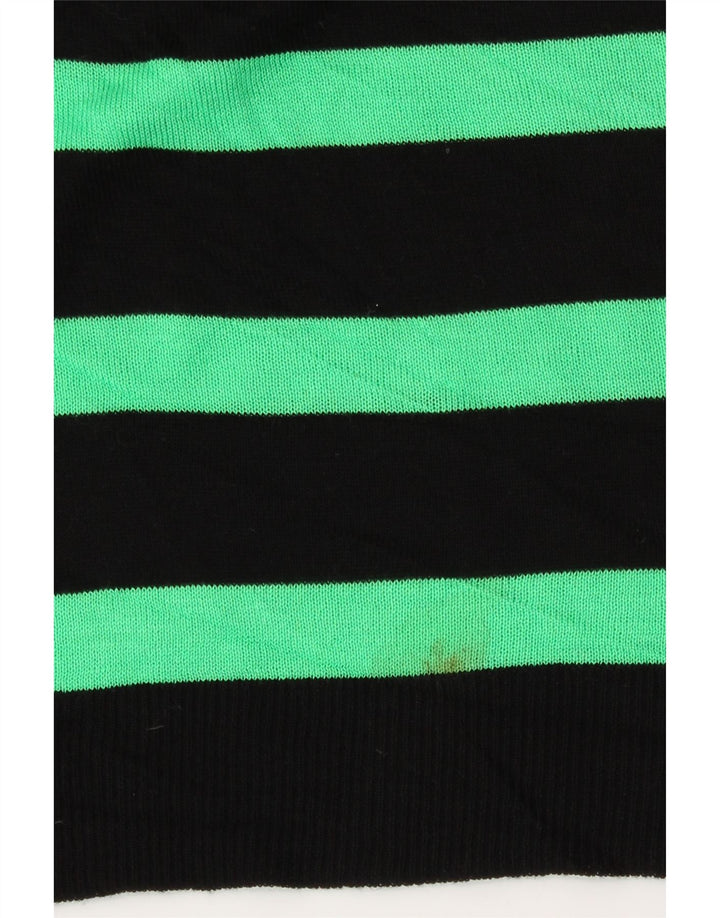 Zara Kvinders abstrakt mønster Boat Neck Jumper Sweater UK 14 Medium Black