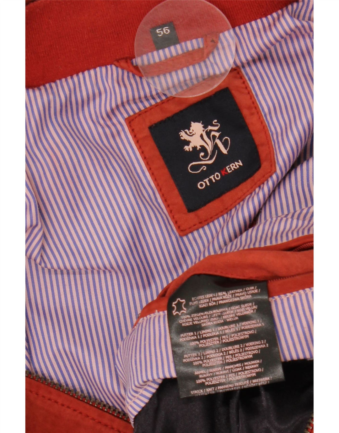 OTTO KERN Bomberjakke i ruskind til mænd IT 56 3XL Rødt Læder