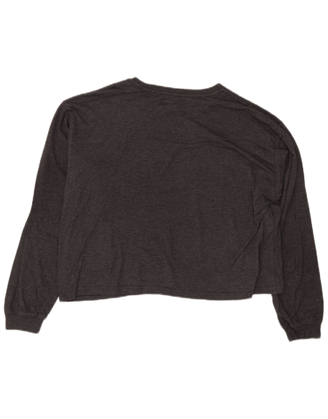 WRANGLER Womens Crop Grafisk Top Langærmet UK 10 Small Grey Floral