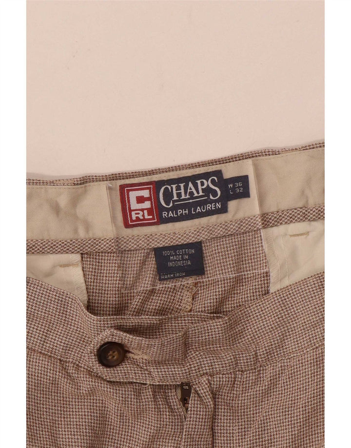 Chaps Ralph Lauren Herre Pegged Suit Bukser W36 L32 Brown Houndstooth