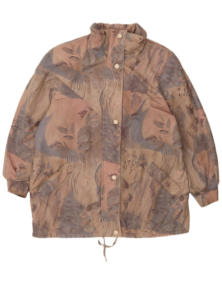 Vintage Dame Windbreaker Jacket UK 16 Large Multicolored Floral