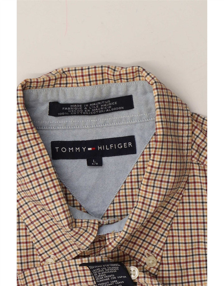 Tommy Hilfiger Kortærmet Herreskjorte Stor flerfarvet ternet bomuld
