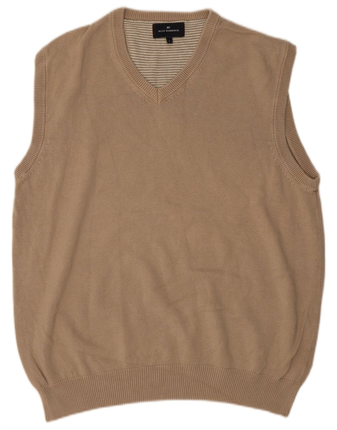 Marks & Spencer Herre Blue Harbor Vest Tank Top Stor Beige Bomuld