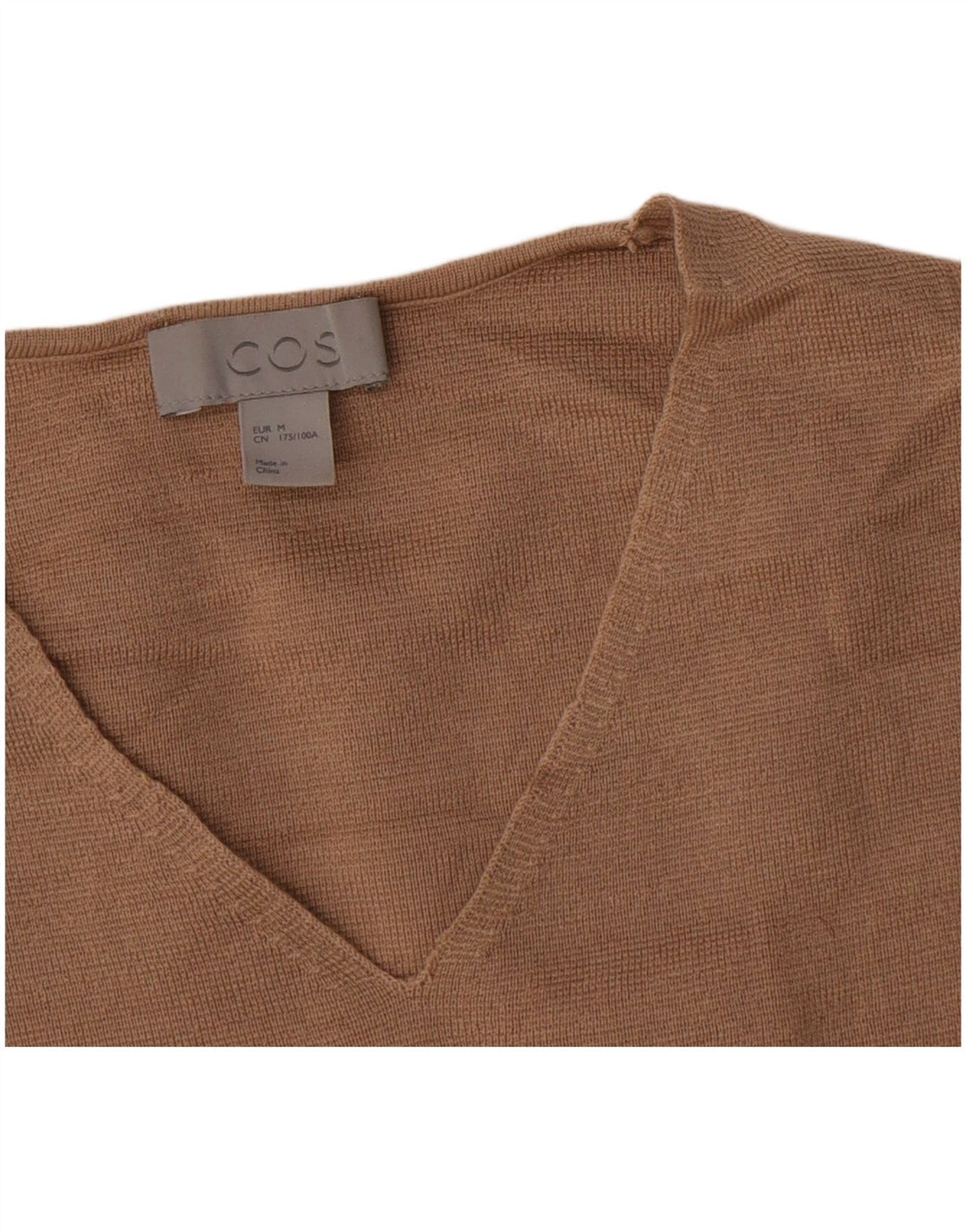 Cos Dame V-hals sweater UK 14 Medium Beige Uld