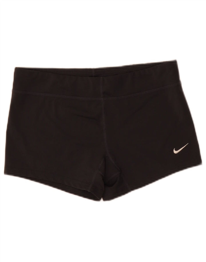 Nike Dame Dri Fit Sports Shorts UK 12 Medium Sort Polyester