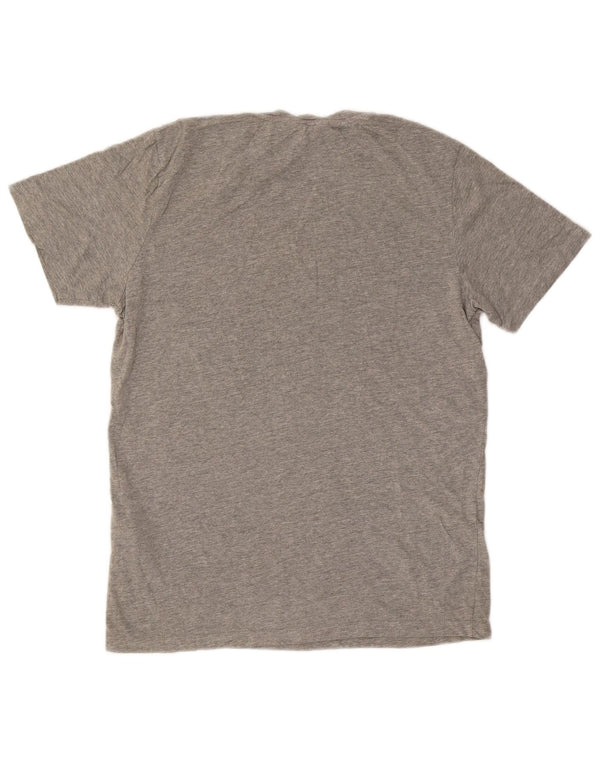 JACK & JONES Herre grafisk T-shirt top mellemgrå bomuld