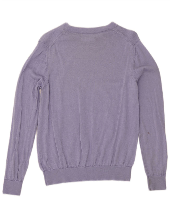 Marks & Spencer Dame Boat Neck Jumper Sweater UK 12 Medium Blue
