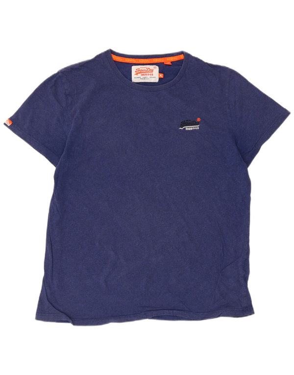 Superdry T-shirt top til mænd XL marineblå bomuld