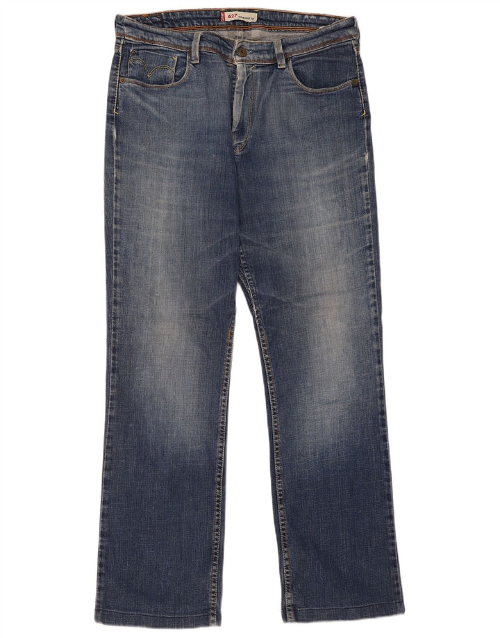 Levi's Dame 627 Straight Jeans W34 L30 Blå Bomuld
