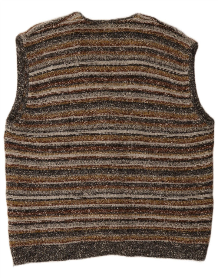 St. Bernard Herre ærmeløs cardigan sweater Stor flerfarvet stribet