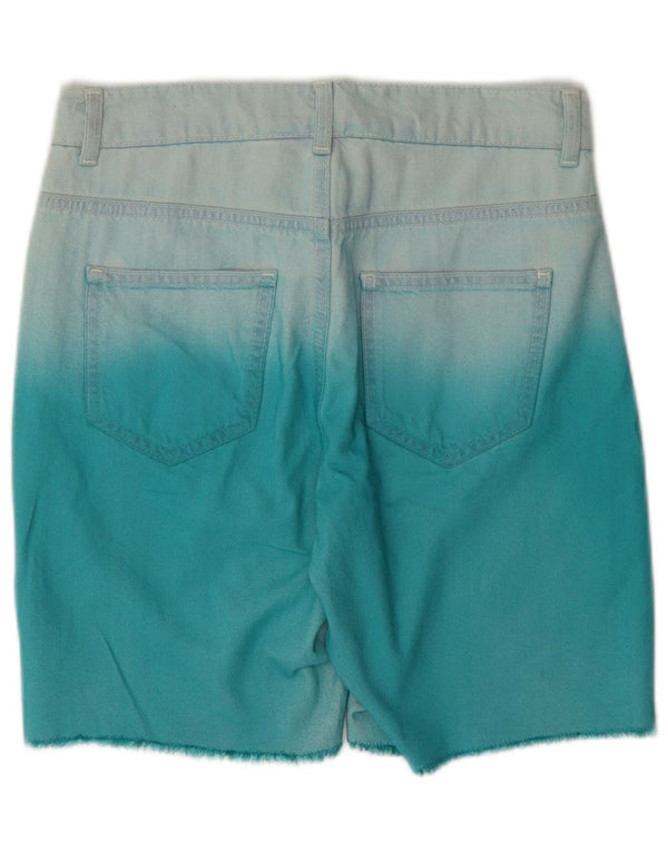 Topshop Dame denim Shorts W25 XS Blue Tie Dye Bomuld
