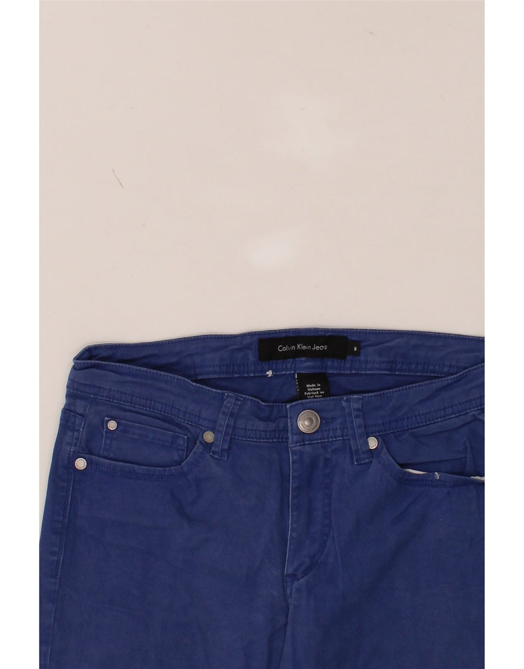 CALVIN KLEIN Womens Straight Casual Trousers US 8 Medium W30 L26 Blue Vintage Calvin Klein and Second-Hand Calvin Klein from Messina Hembry 