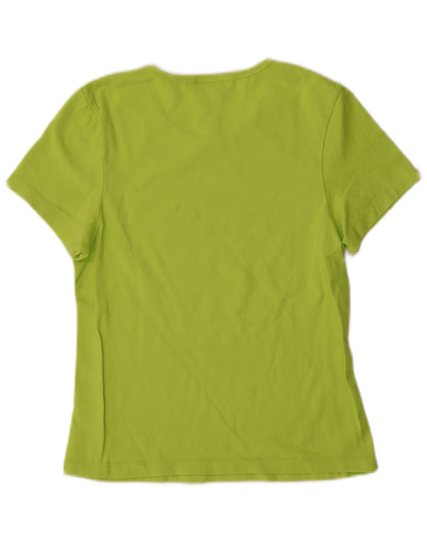 Champion Dame T-Shirt Top UK 14 Stor Grøn Polyester