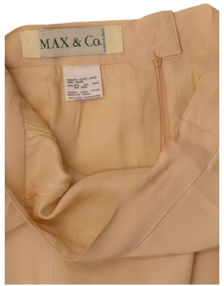 Max & Co. Mininederdel til kvinder UK 6 XS W24 Beige Silke