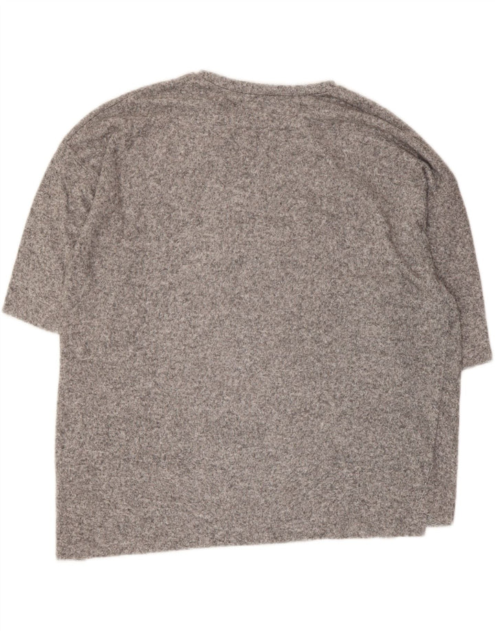Zara Dame Oversized T-Shirt Top UK 10 Små Grå Flecked