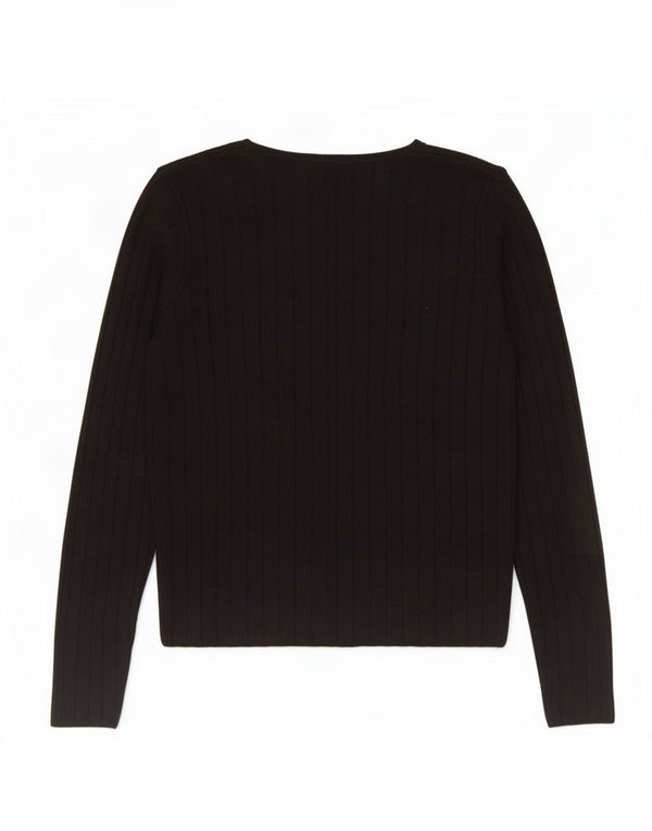 Topshop Dame V-hals sweater UK 12 Medium Sort Akryl