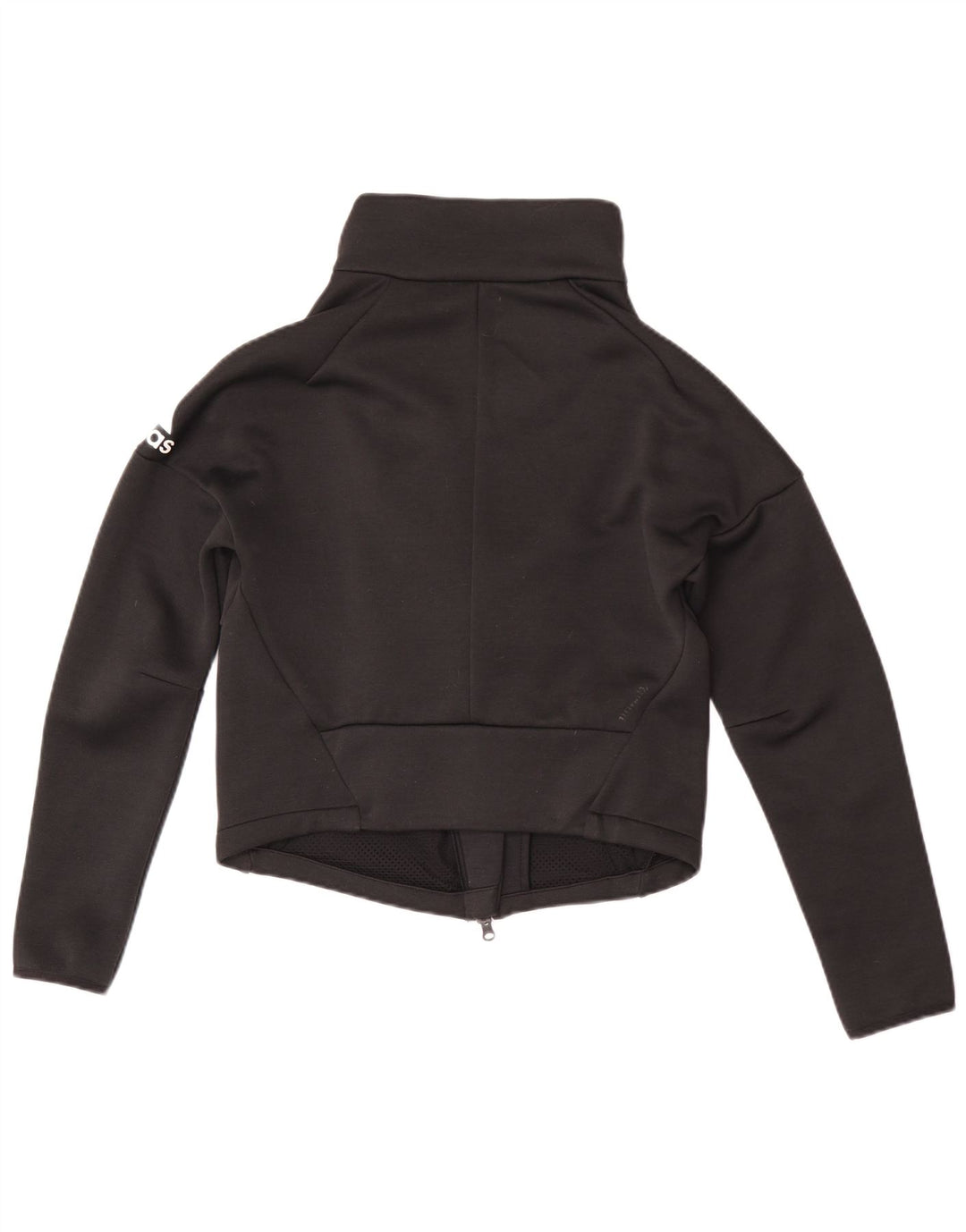 Adidas Womens Crop træningsdragt topjakke UK 8/10 Small Black Polyester