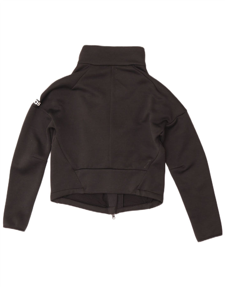 Adidas Womens Crop træningsdragt topjakke UK 8/10 Small Black Polyester
