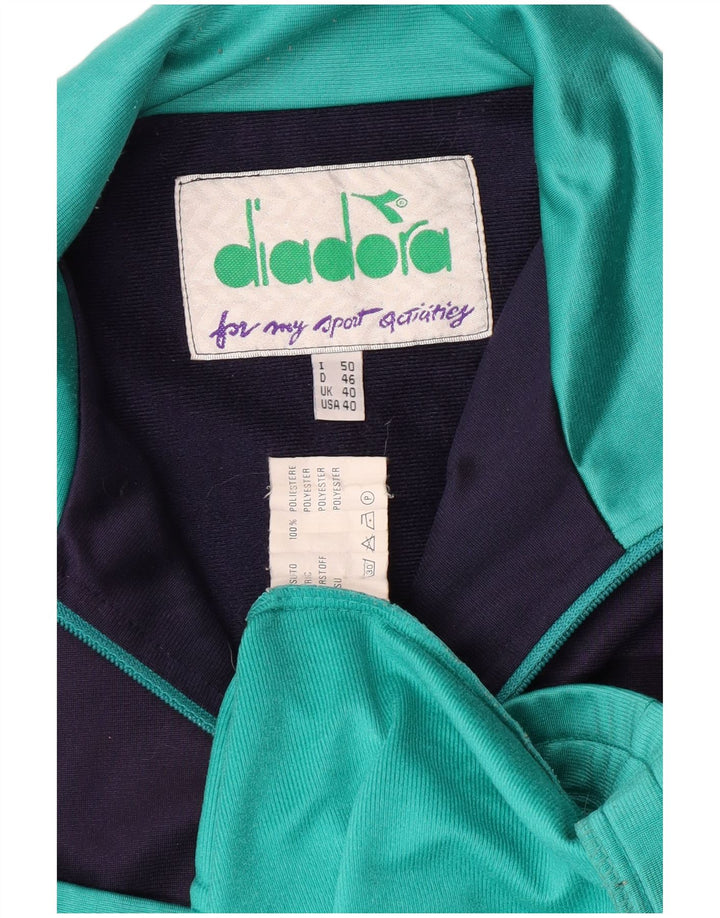 DIADORA Træningsdragt til mænd Topjakke UK 40 Medium Turkis Colourblock