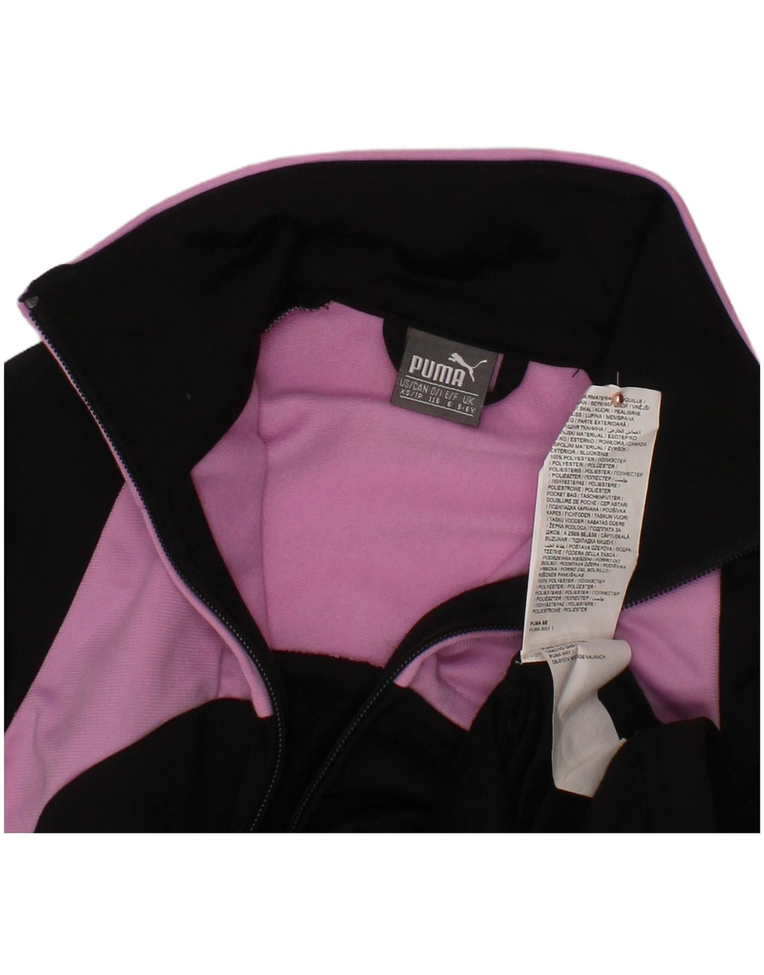 PUMA træningsdragt topjakke til piger 5-6 år Sort Colourblock Polyester