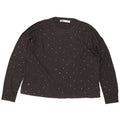 Zara Womens Crop Crew Neck Jumper Sweater UK 10 Small Grey Spotted