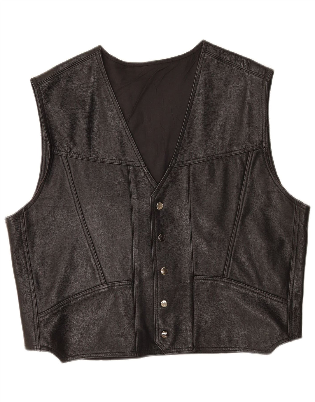 Vintage herre læder vest 2XL sort læder