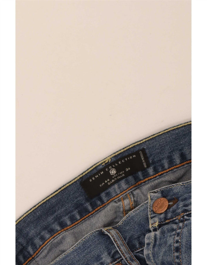 Zara Straight Jeans til mænd EU 44 Large W34 L29 Blå