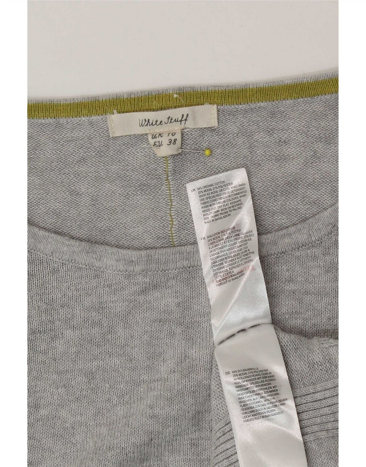 White Stuff Dame Oversized Top Langærmet UK 10 Small Grey Colourblock