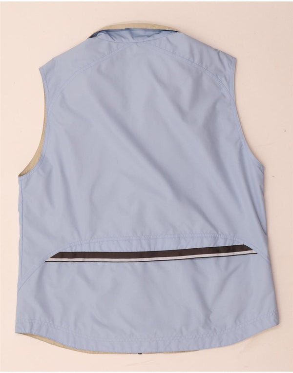 Vintage dame ærmeløs træningsdragt topjakke IT 42 Medium Blue Polyester