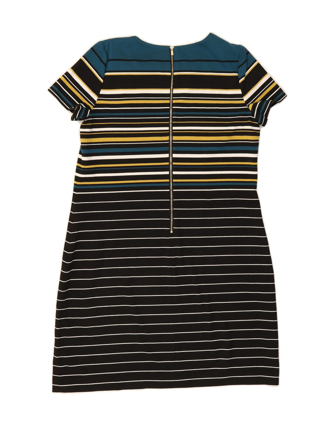 CALVIN KLEIN Womens Sheath Dress US 14 XL Multicoloured Striped Polyester Vintage Calvin Klein and Second-Hand Calvin Klein from Messina Hembry 
