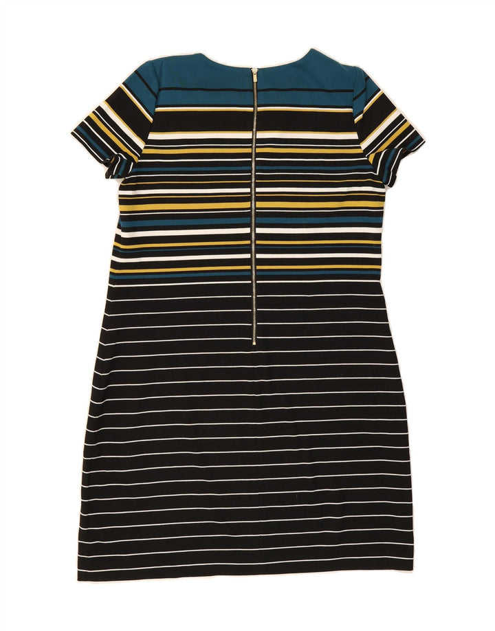 CALVIN KLEIN Womens Sheath Dress US 14 XL Multicoloured Striped Polyester Vintage Calvin Klein and Second-Hand Calvin Klein from Messina Hembry 