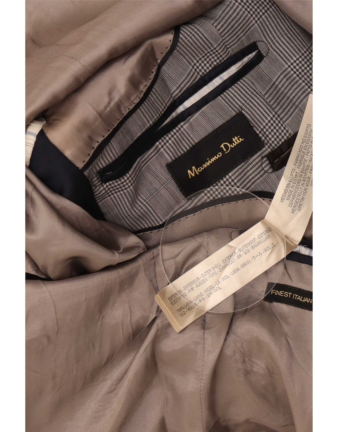 Massimo Dutti Herre 1-knap blazerjakke UK 38 Medium Grey Houndstooth