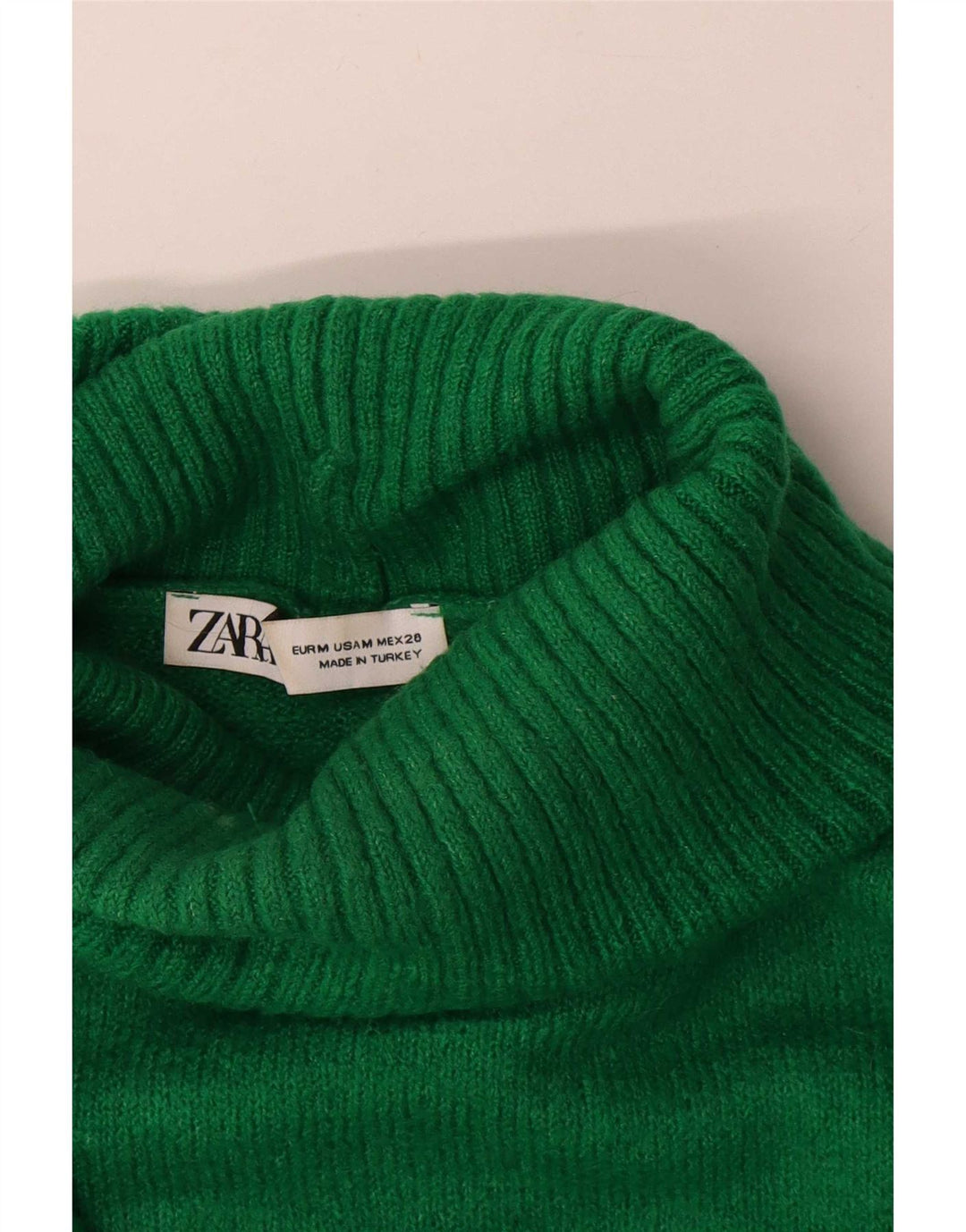 Zara Dame Oversized rullehals sweater UK 14 Medium Green