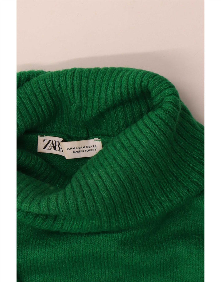 Zara Dame Oversized rullehals sweater UK 14 Medium Green