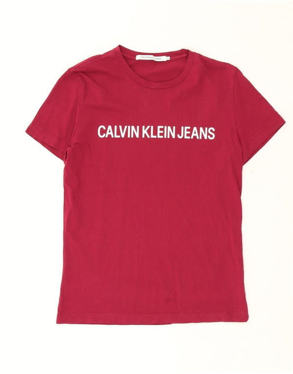 CALVIN KLEIN JEANS Grafisk T-shirt herre Top Medium Bourgogne bomuld