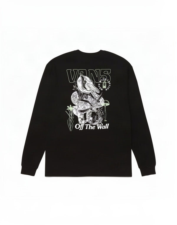 Vans Herre Classic Fit Grafisk Top Langærmet 2XL Sort Bomuld