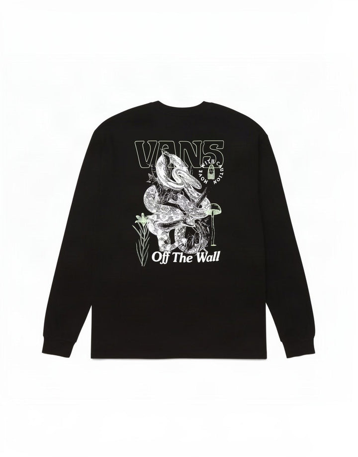 Vans Herre Classic Fit Grafisk Top Langærmet 2XL Sort Bomuld