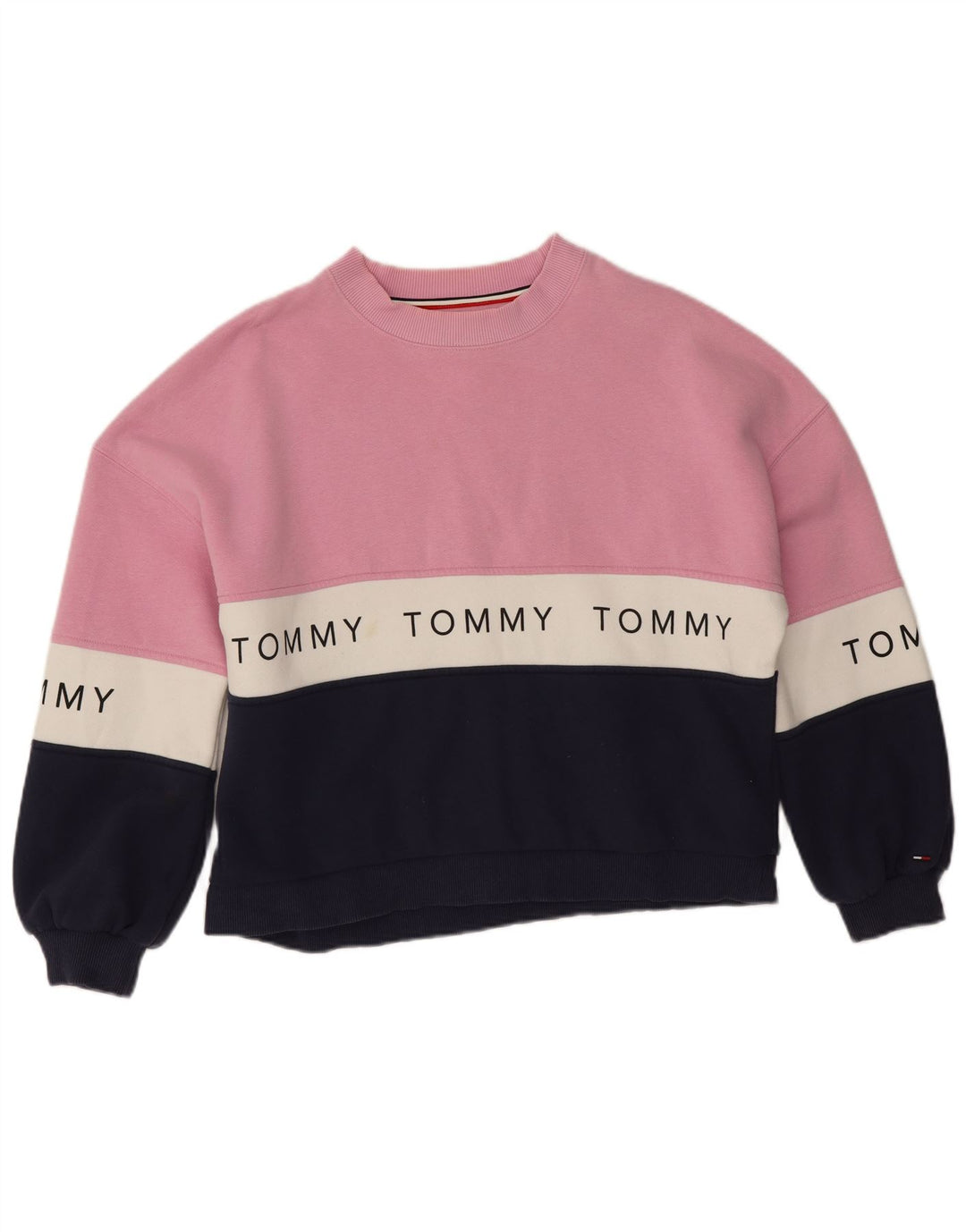 Tommy Hilfiger Graphic Sweatshirt Jumper UK 10 Small Pink
