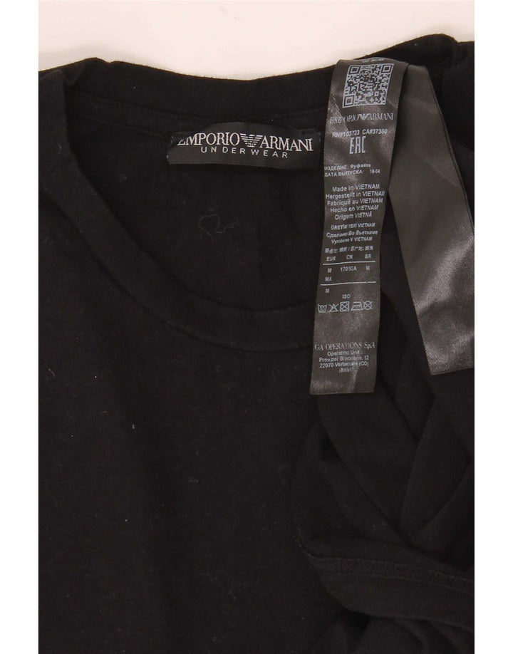 Emporio Armani Herre grafisk T-shirt Top Medium Sort Bomuld