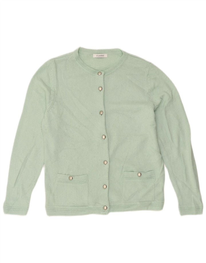 Marks & Spencer Dame Cardigan Sweater UK 12 Medium Green Acryl